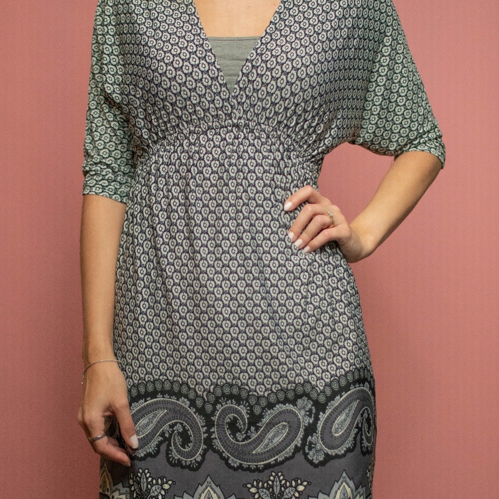 V Neck Silky Dress